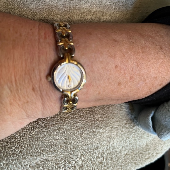 Bulova watch. Diamond on face. Dual tone. Lightly used… great condition. - Picture 2 of 5